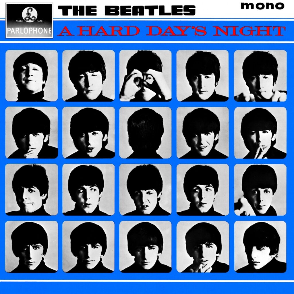 映画と連動したビートルズのアルバム「A Hard Day’s Night」のジャケット(1964年発売)